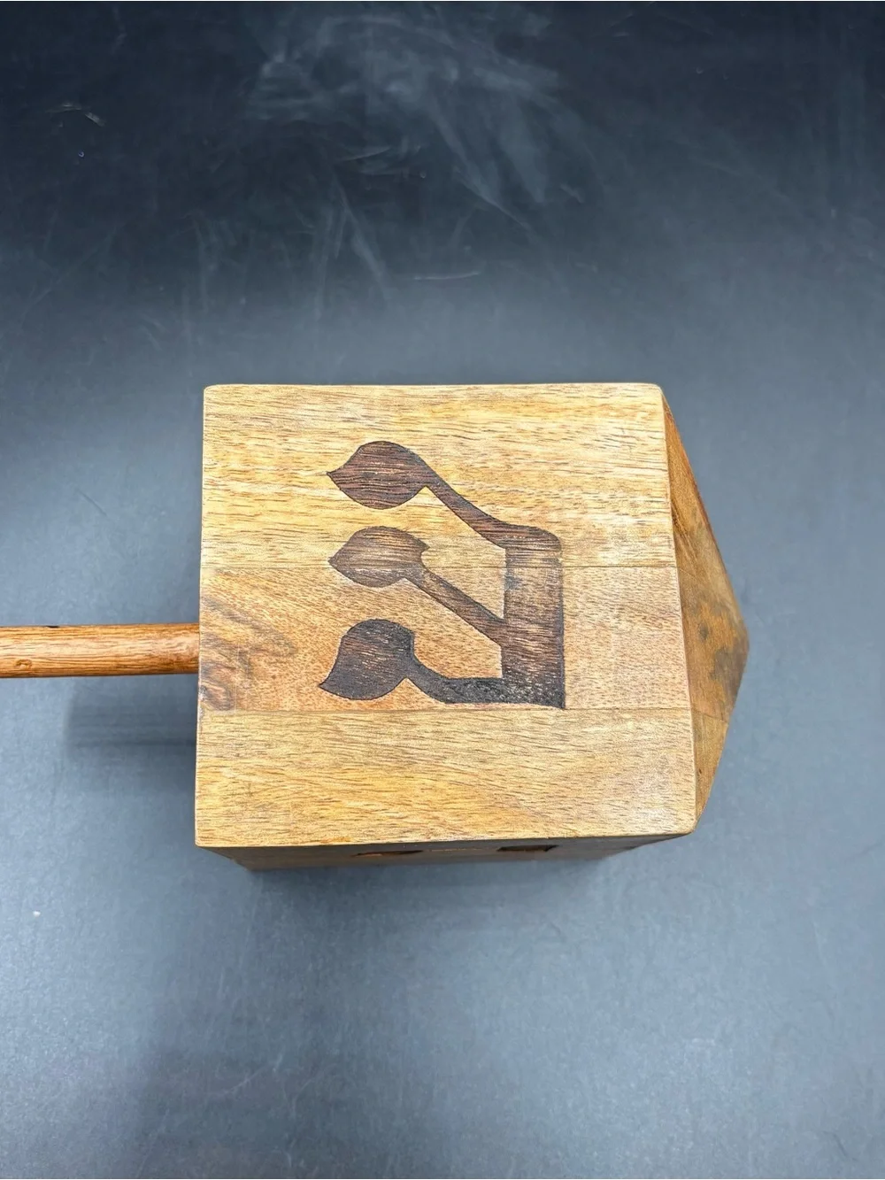 Vintage Giant Solid Hardwood Dreidel 8” Handcrafted Judaica Hanukkah 1.5 LB